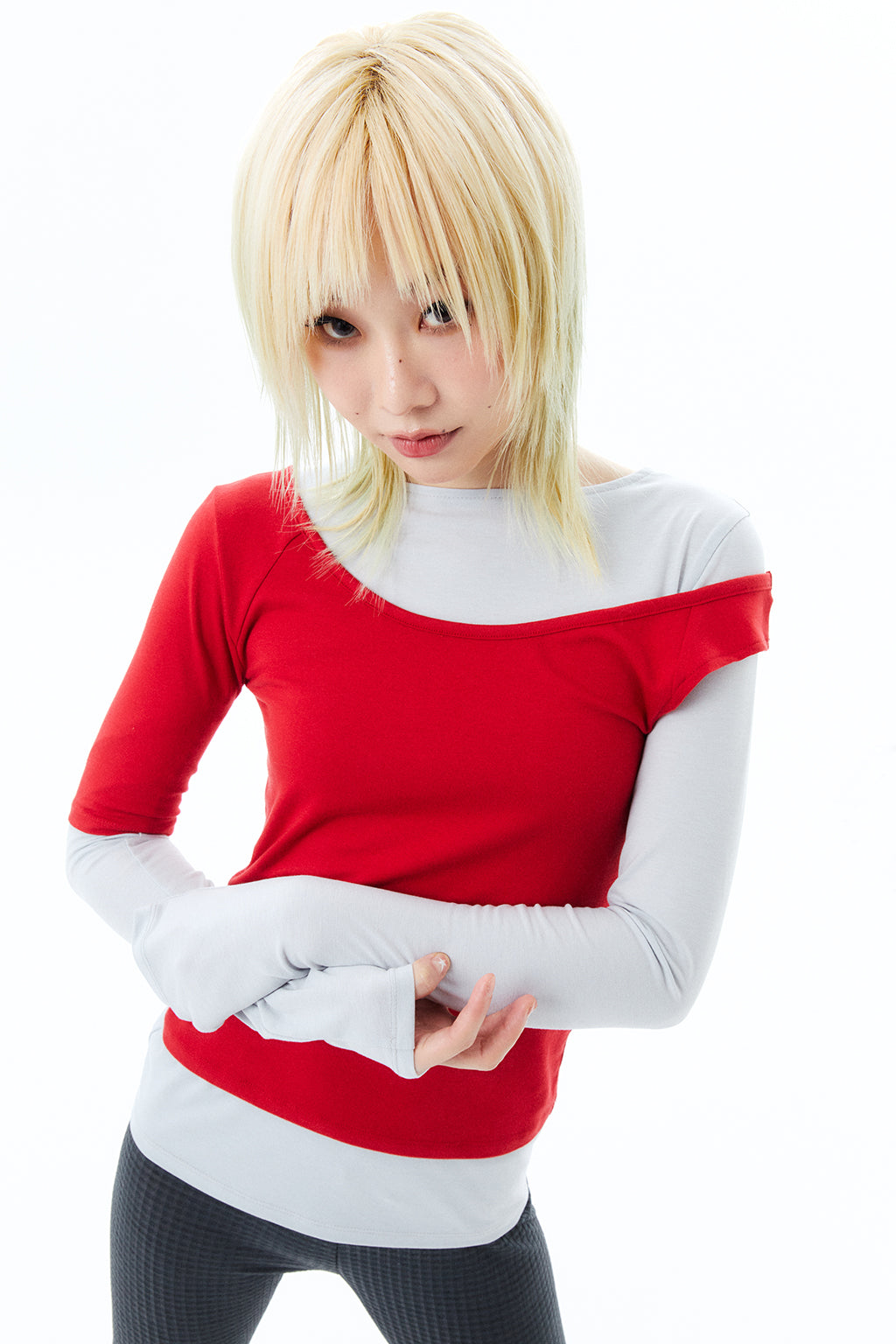 2 IN 1 LAYERED TOP / RED