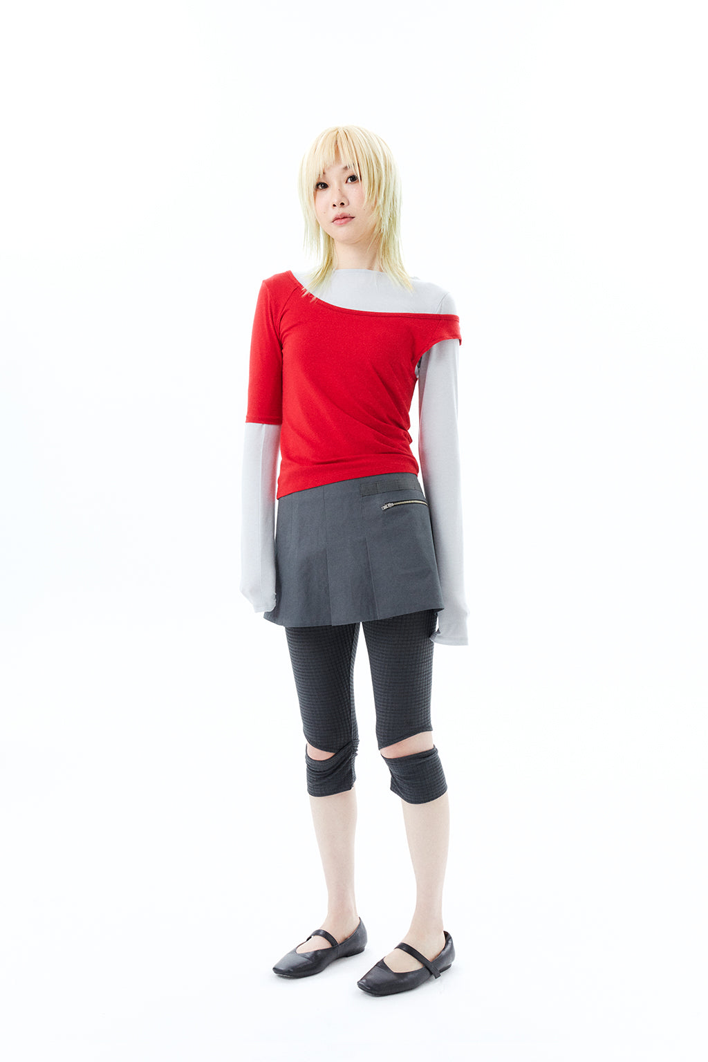 2 IN 1 LAYERED TOP / RED