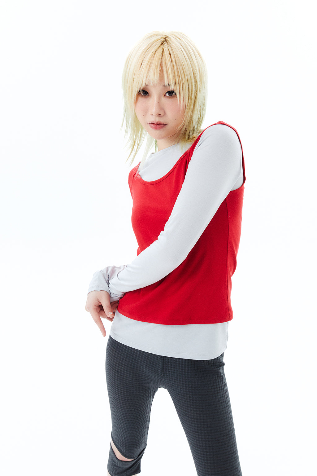 2 IN 1 LAYERED TOP / RED