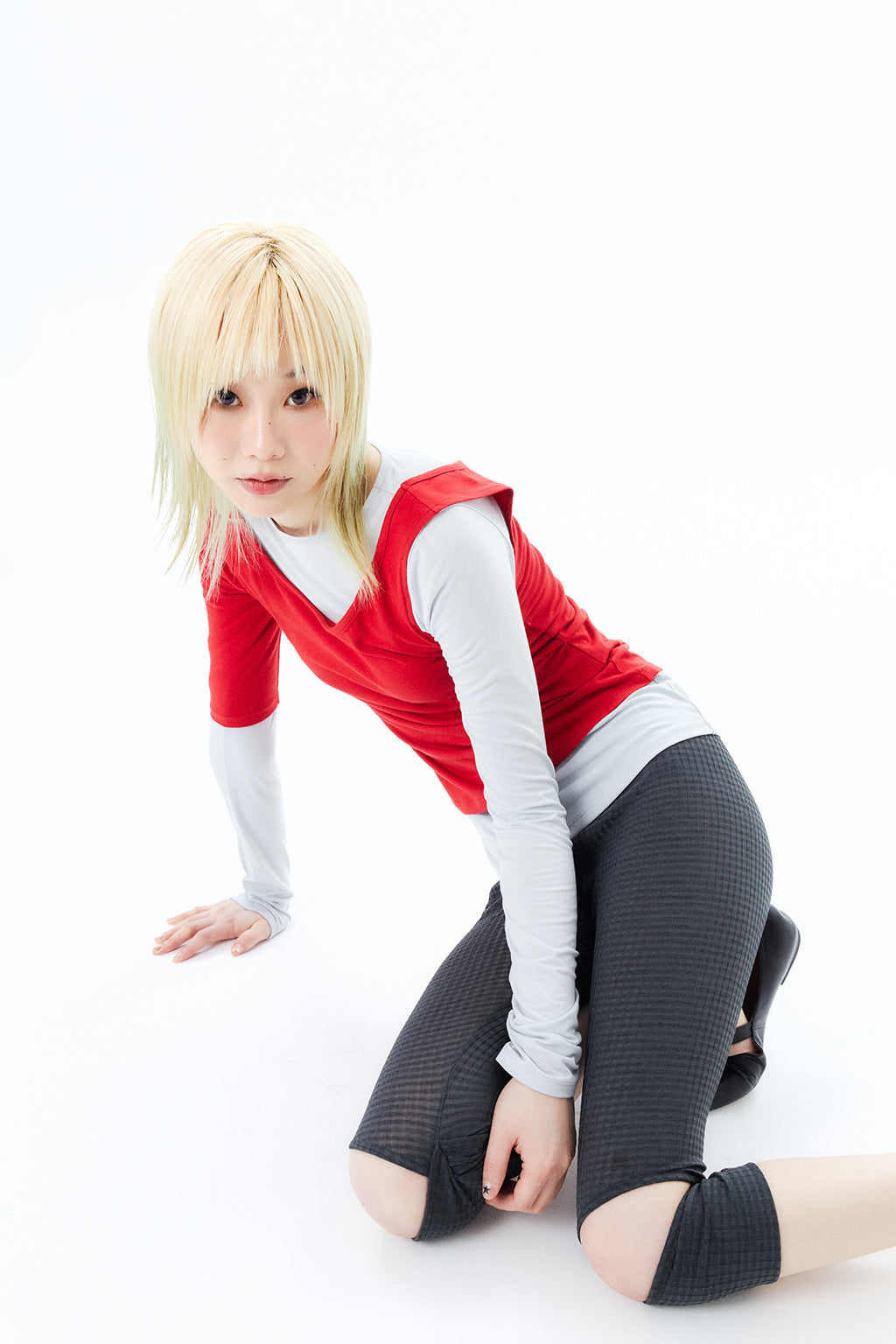 2 IN 1 LAYERED TOP / RED