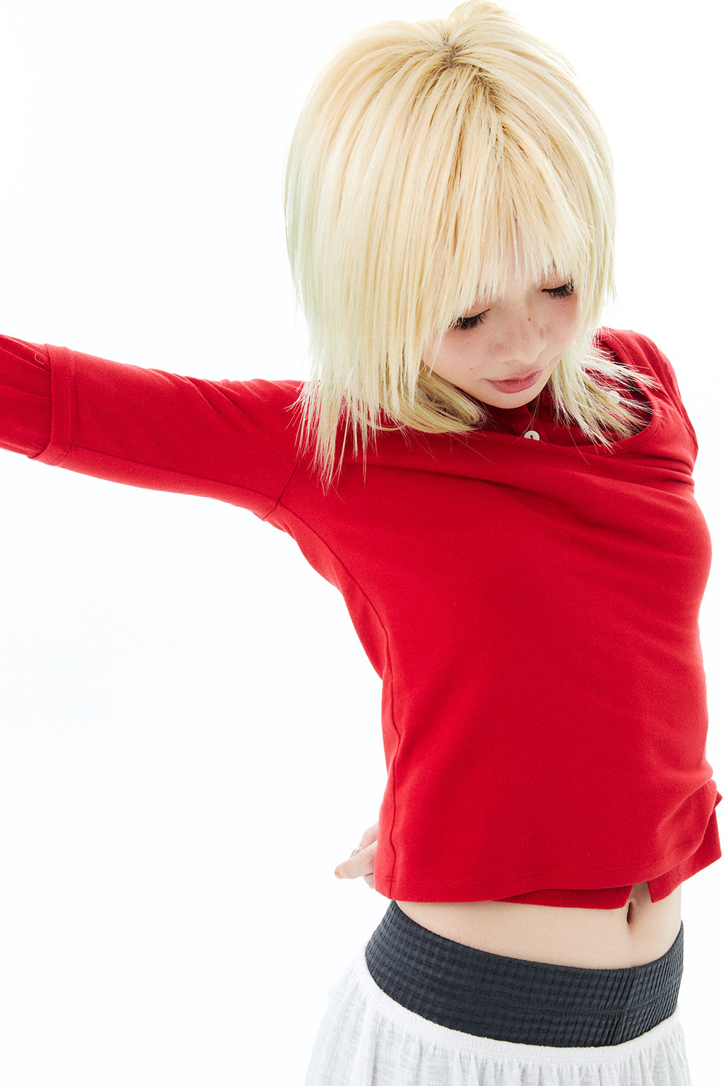 2 IN 1 LAYERED TOP / RED
