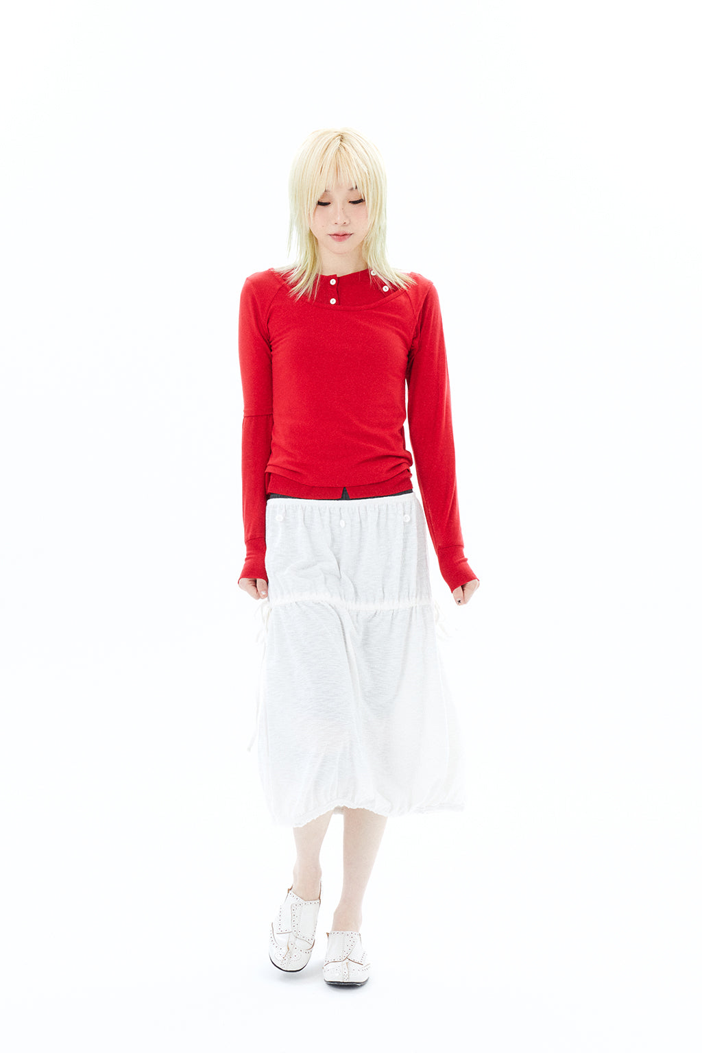 2 IN 1 LAYERED TOP / RED