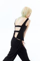 BACK STRAPS TOP / BLACK