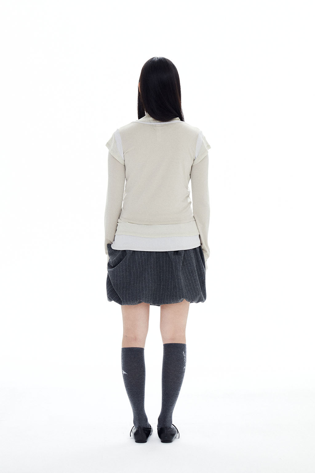 MULTIWAY STRIPED SKIRT / GRAY