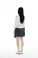 MULTIWAY STRIPED SKIRT / GRAY