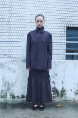 ZIP-UP WOOL JACKET / CHARCOAL