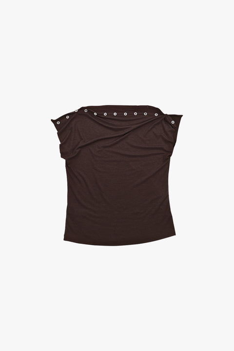 COWL SLEEVELESS 2 / BROWN