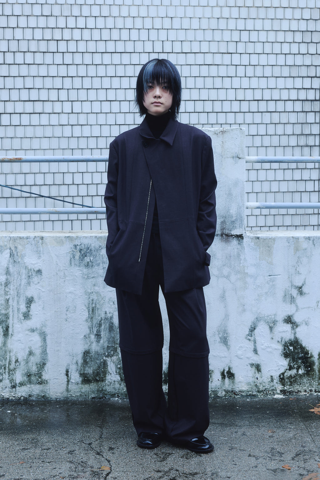 2 PARTS WOOL PANTS / CHARCOAL
