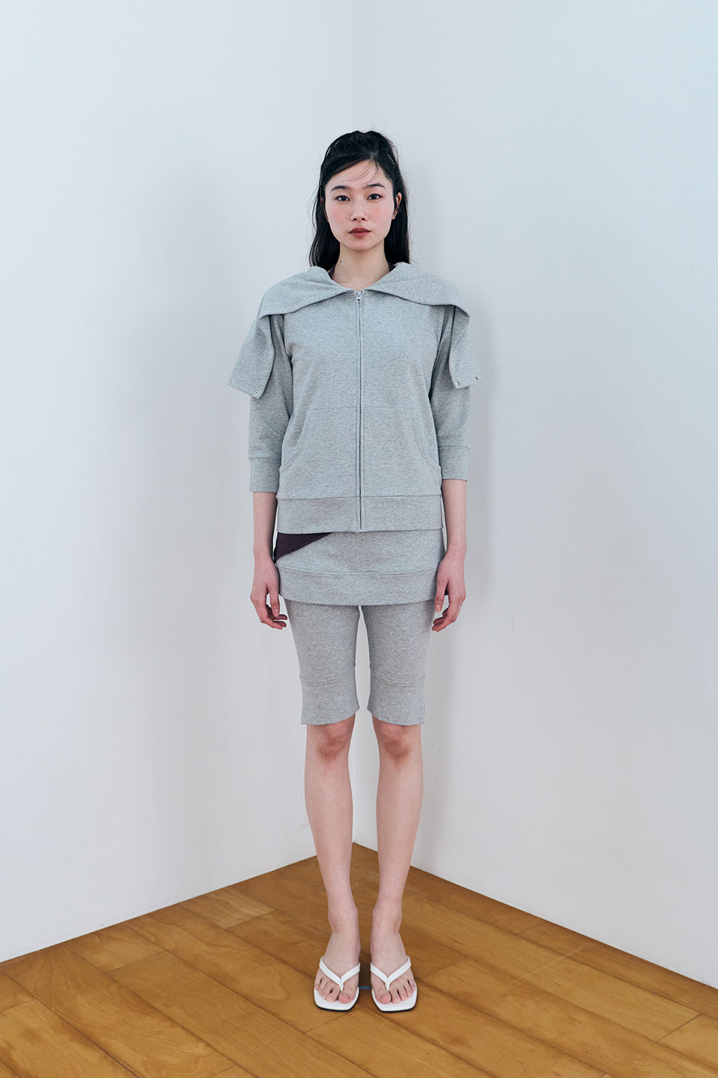 MODULAR SNAP HOODIE / GRAY