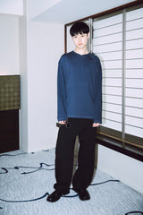 V NECK PIQUE RAGLAN TEE / NAVY