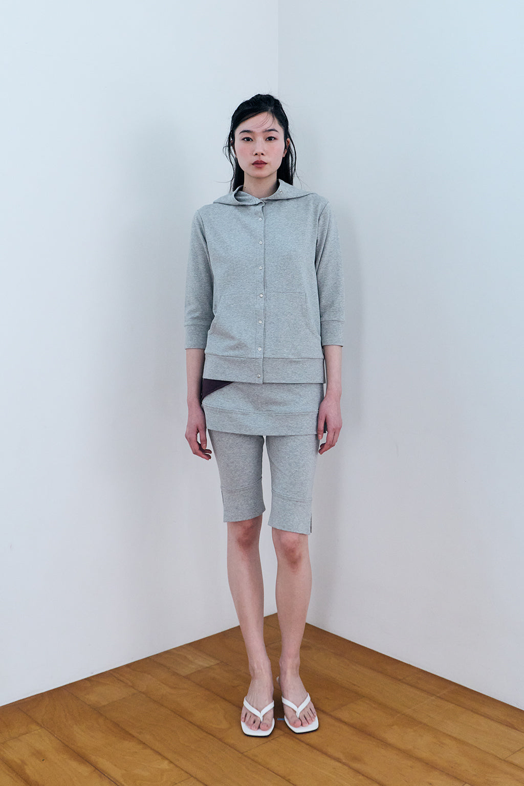 MODULAR SNAP HOODIE / GRAY