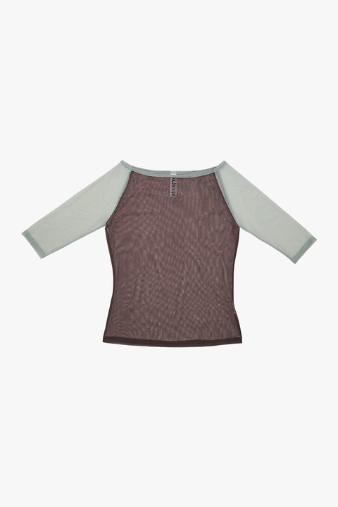 MESH RAGLAN TOP / KHAKI