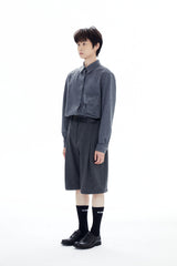 HEAVY WOOL POCKET SHIRT / GRAY