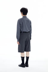 HEAVY WOOL POCKET SHIRT / GRAY