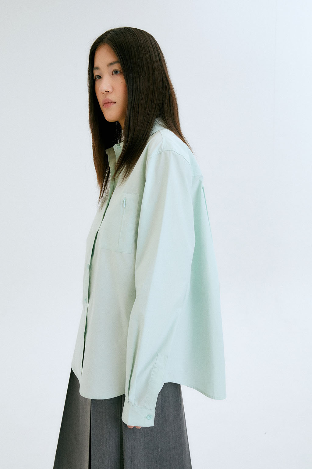 OVERSIZED POCKETS SHIRTS / ICE MINT