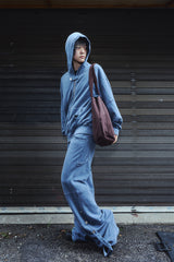 PIGMENT ROLL-UP PANTS / ASH BLUE