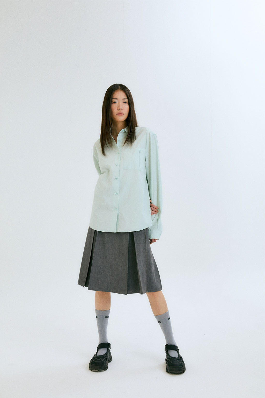 OVERSIZED POCKETS SHIRTS / ICE MINT