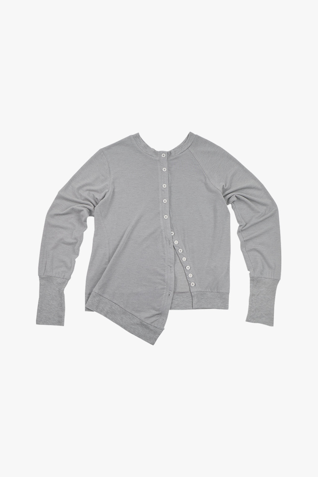 MODULAR RUFFLE CARDIGAN / GRAY