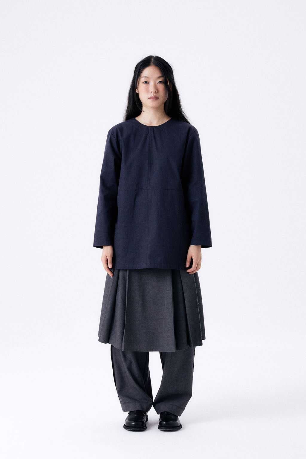 BACK RIBBON SMOCK 2 / NAVY