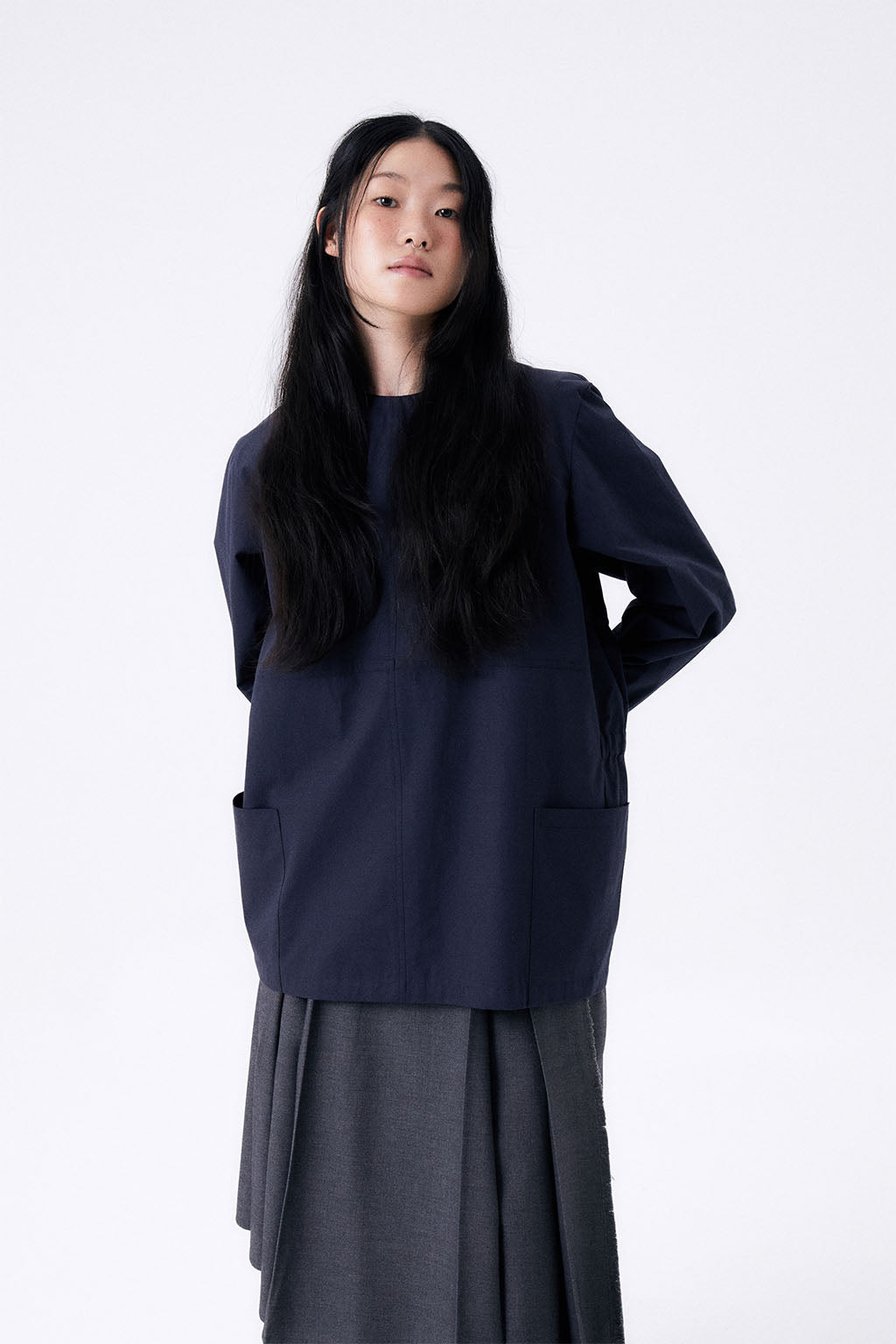 BACK RIBBON SMOCK 2 / NAVY