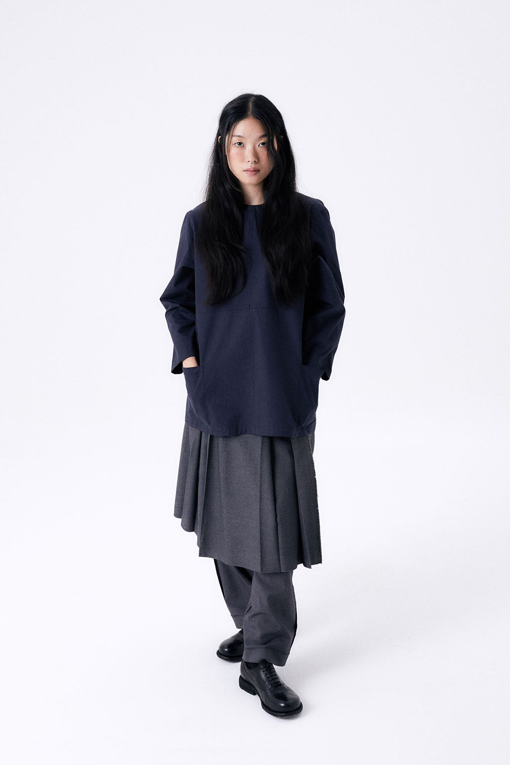 BACK RIBBON SMOCK 2 / NAVY