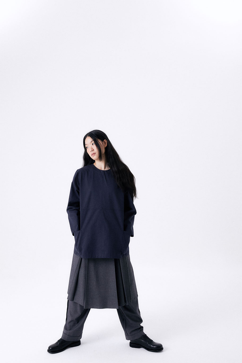 BACK RIBBON SMOCK 2 / NAVY