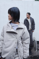 HOODED PUFFER JACKET / LIGHT KHAKI