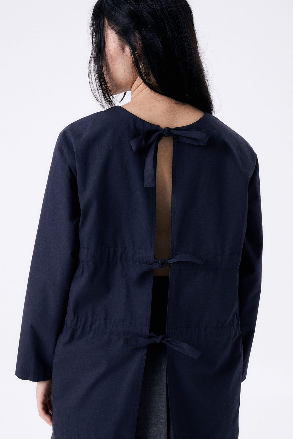 BACK RIBBON SMOCK 2 / NAVY