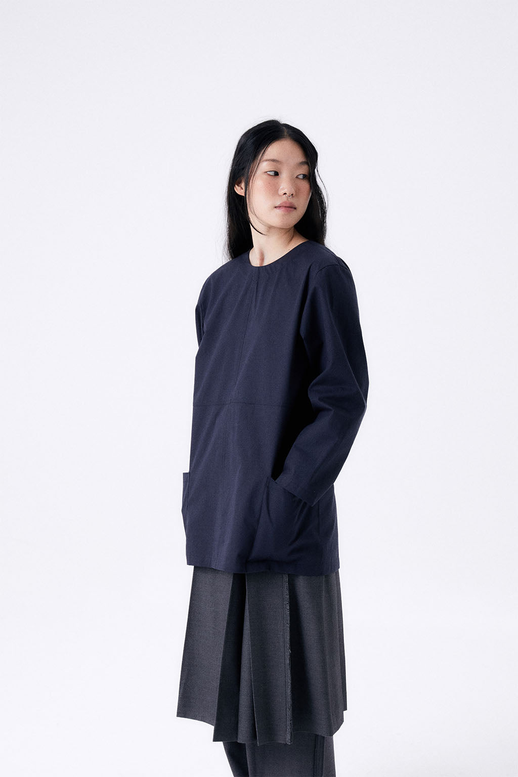 BACK RIBBON SMOCK 2 / NAVY