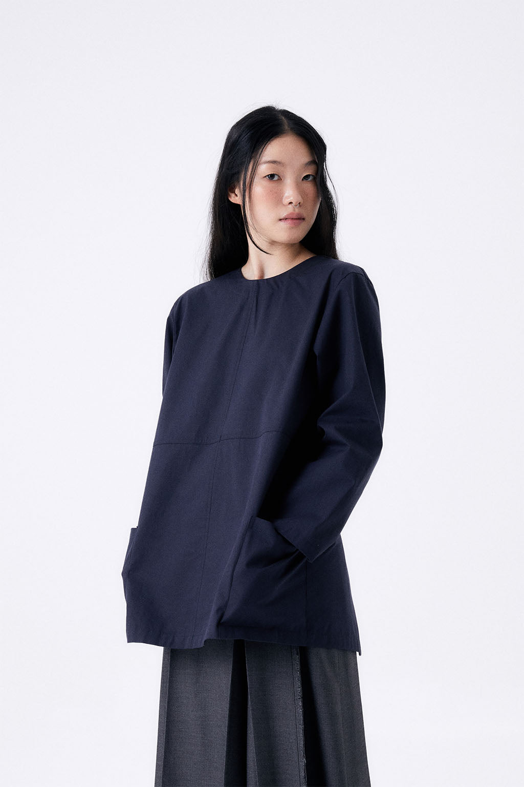 BACK RIBBON SMOCK 2 / NAVY