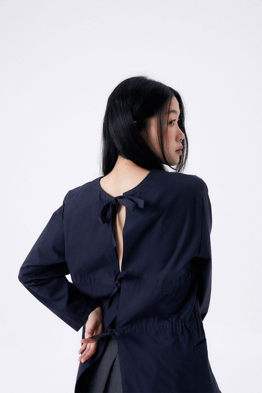 BACK RIBBON SMOCK 2 / NAVY