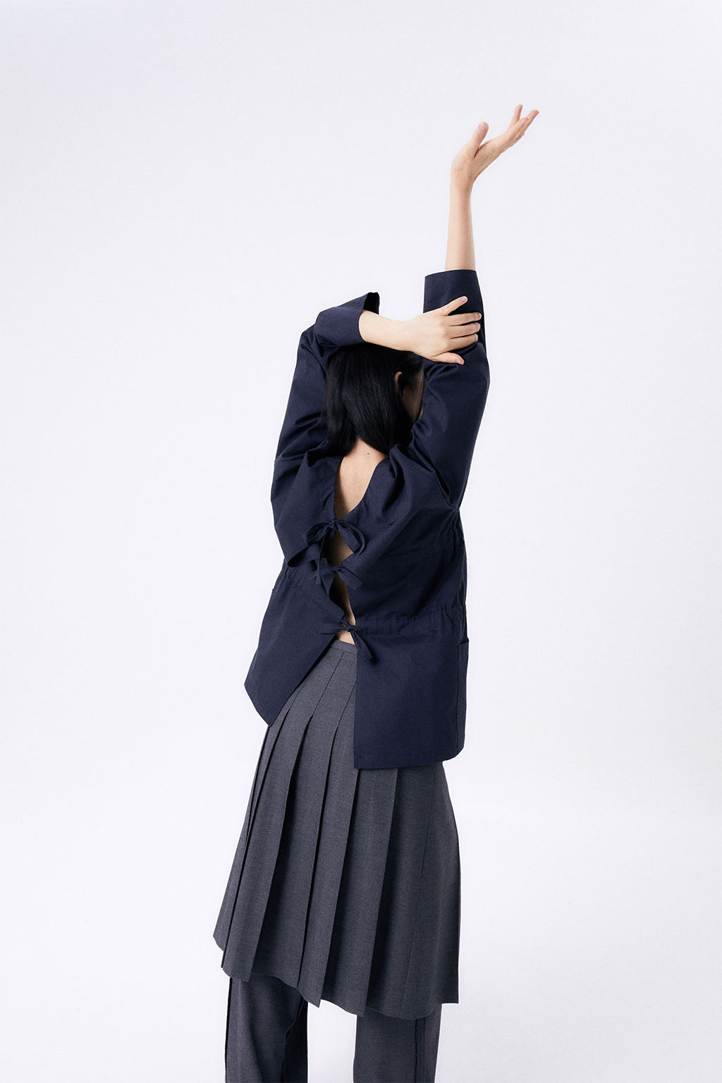 BACK RIBBON SMOCK 2 / NAVY