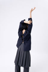 BACK RIBBON SMOCK 2 / NAVY