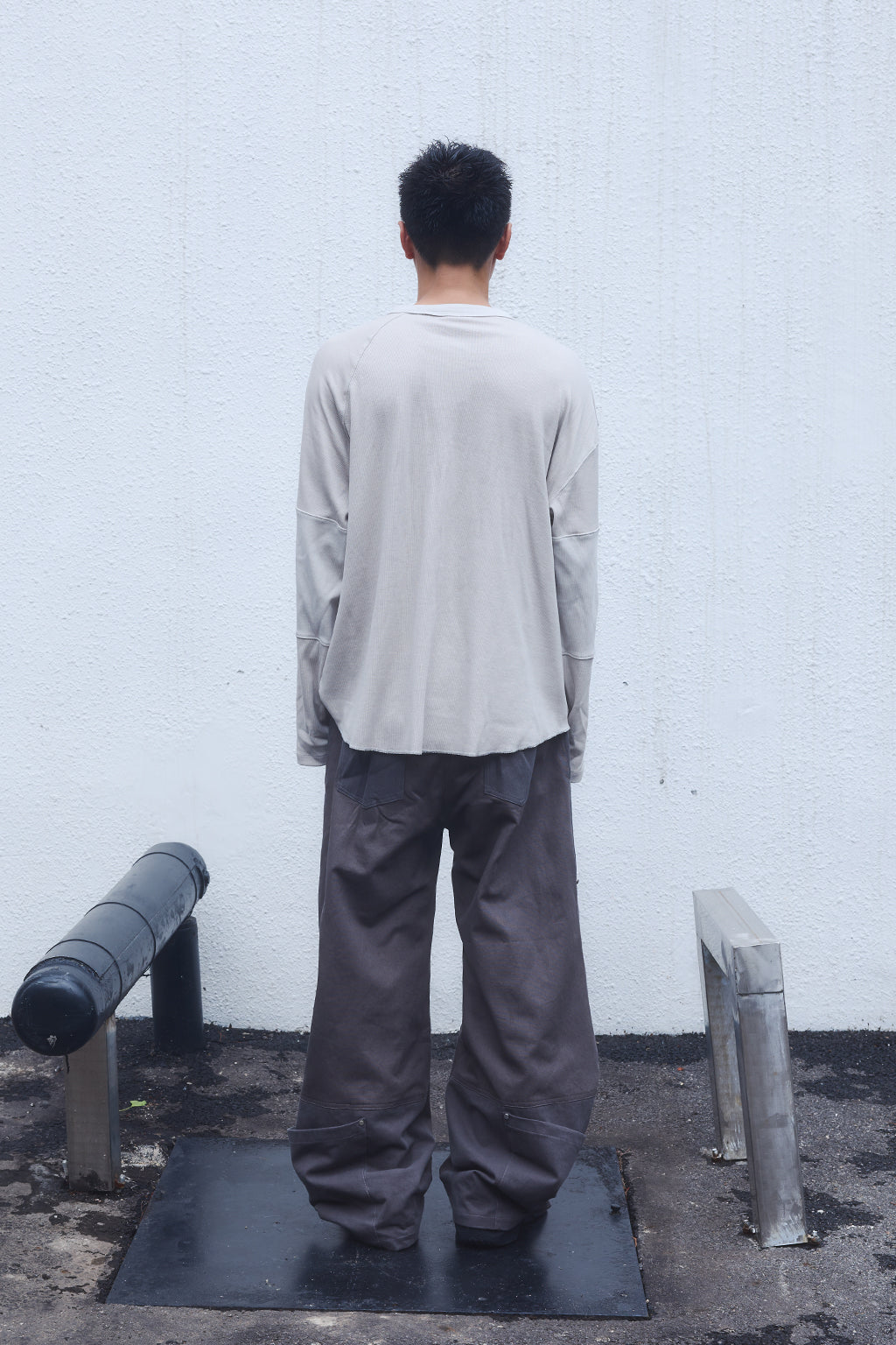 OVERSIZED HENLEY TEE / BEIGE