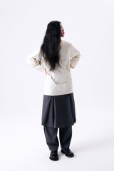 BACK RIBBON SMOCK 2 / ECRU