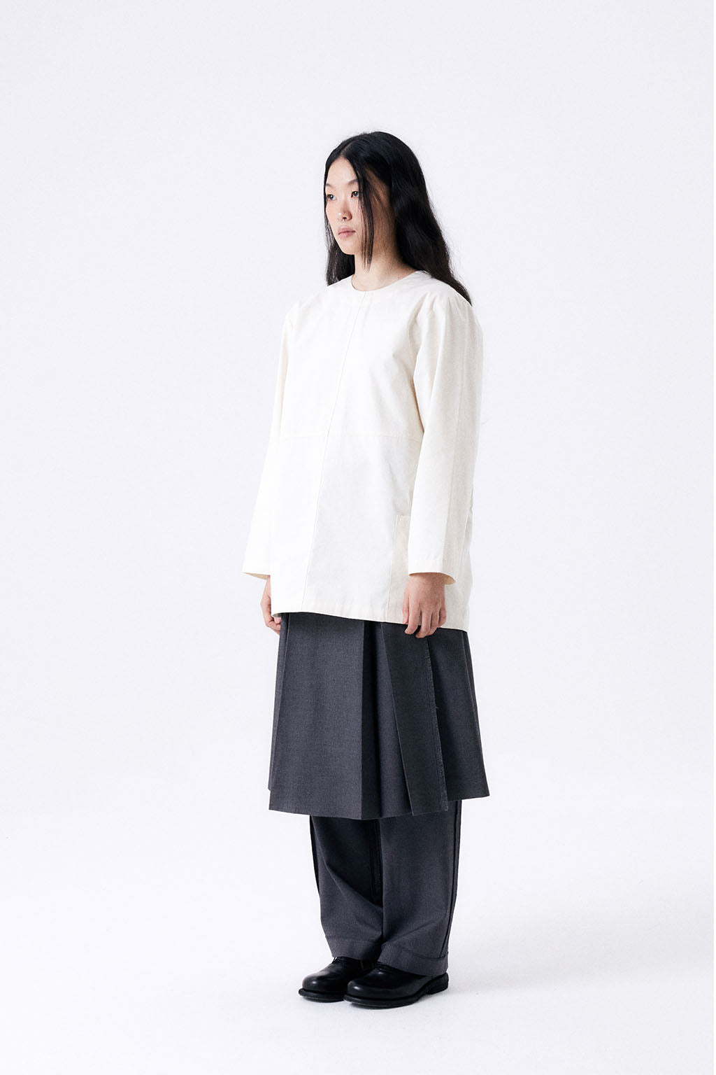 BACK RIBBON SMOCK 2 / ECRU