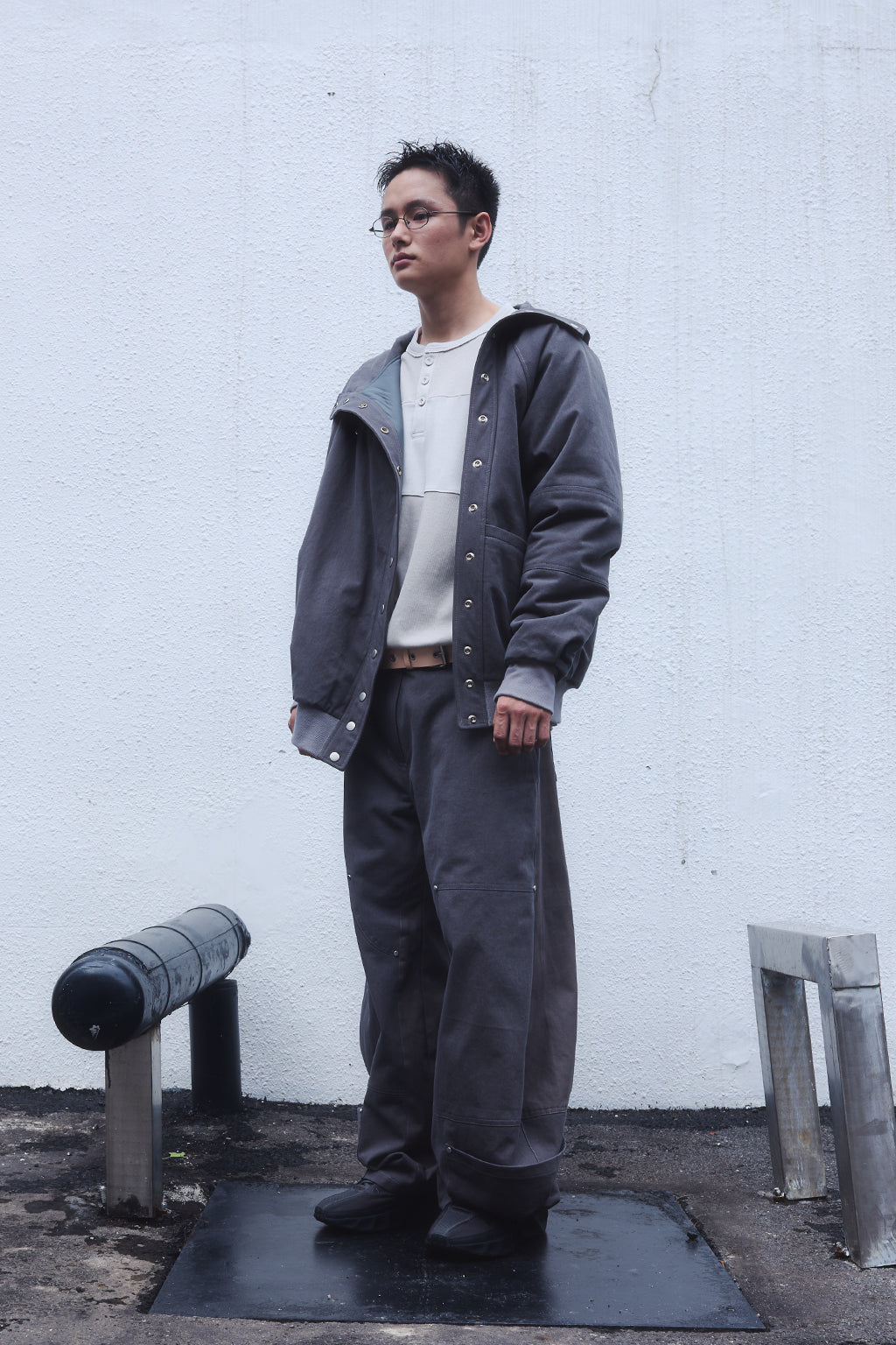 OVERSIZED HENLEY TEE / BEIGE