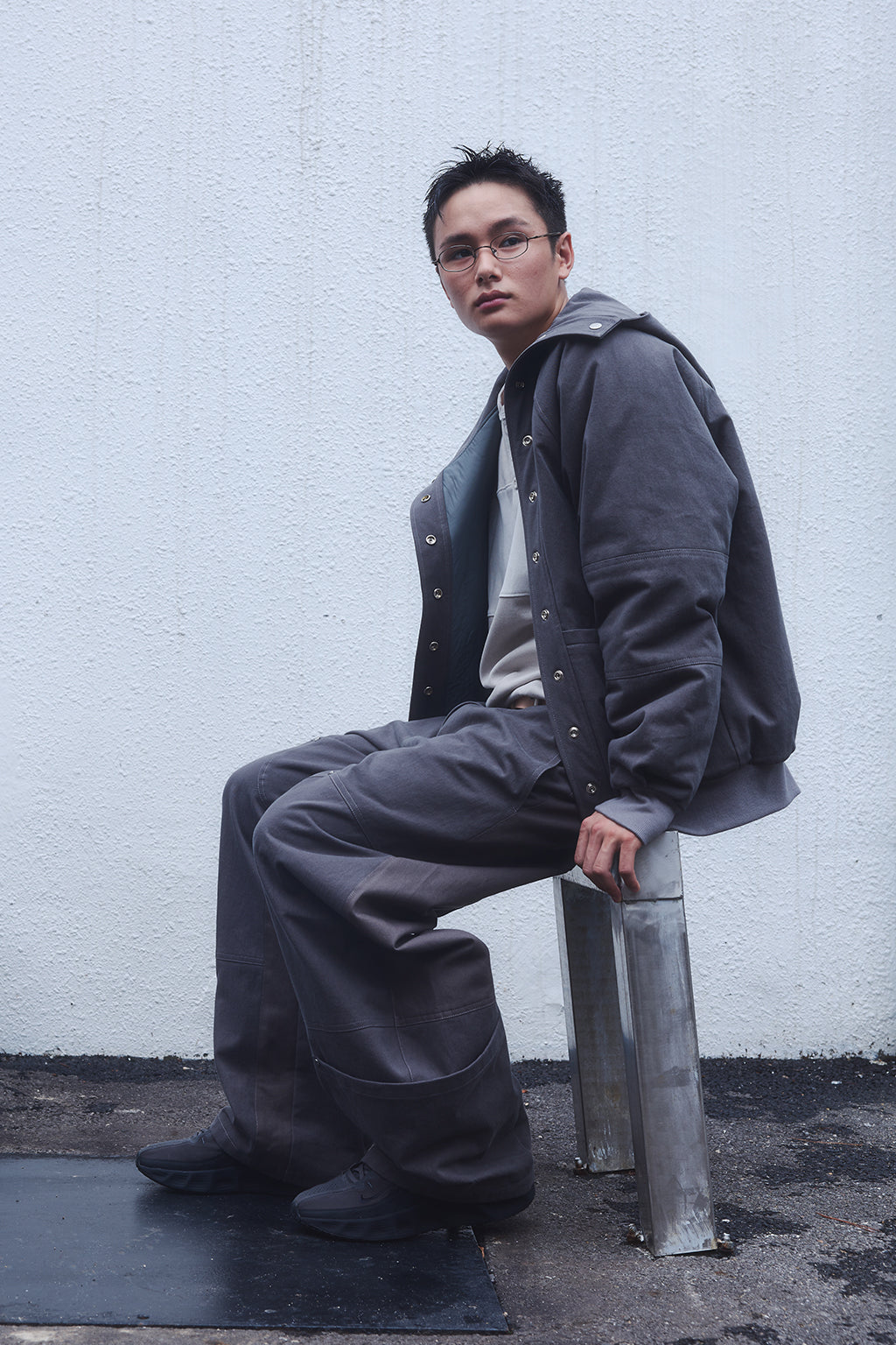 OVERSIZED HENLEY TEE / BEIGE