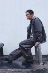 HOODED PUFFER JACKET / CHARCOAL