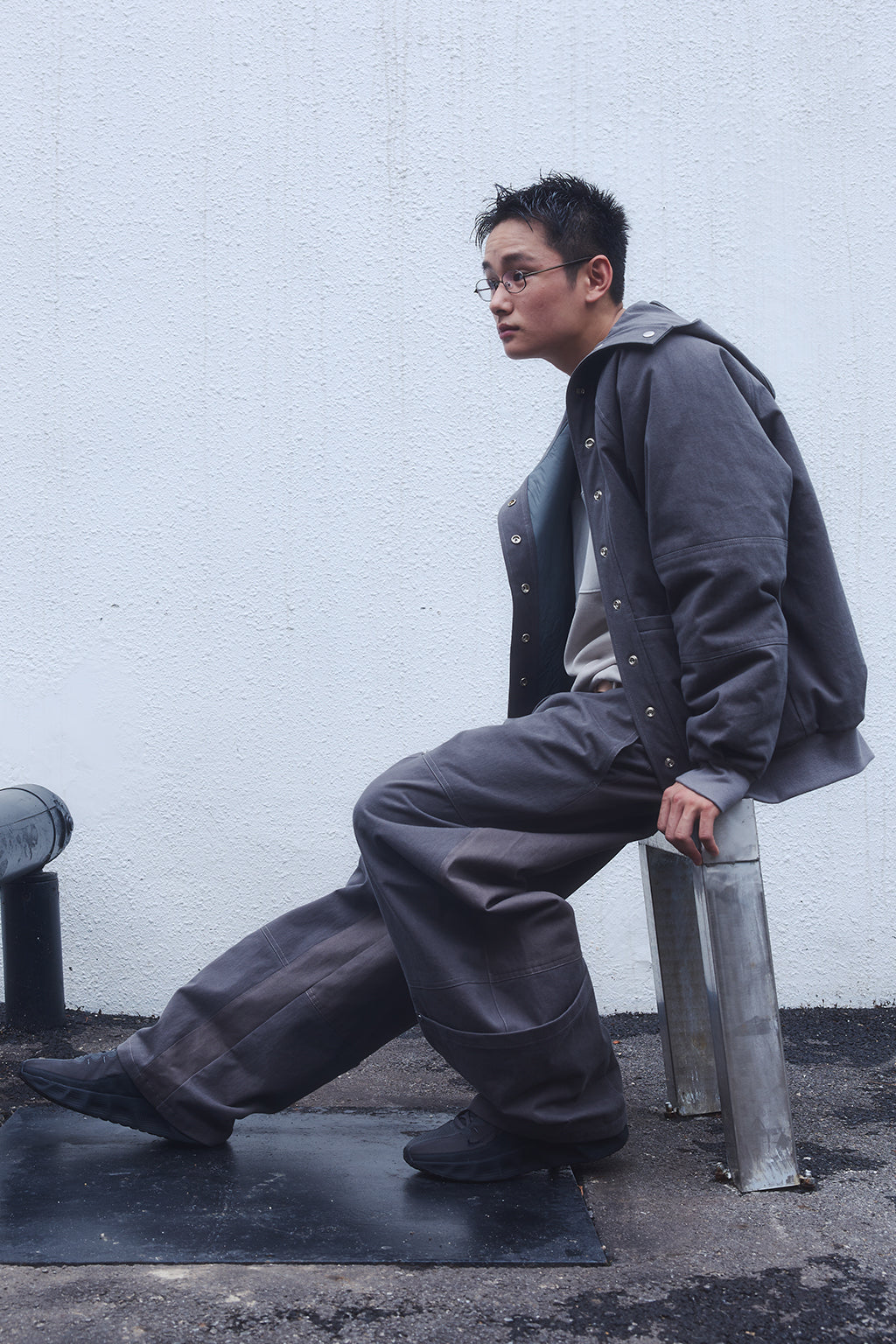 OVERSIZED HENLEY TEE / BEIGE