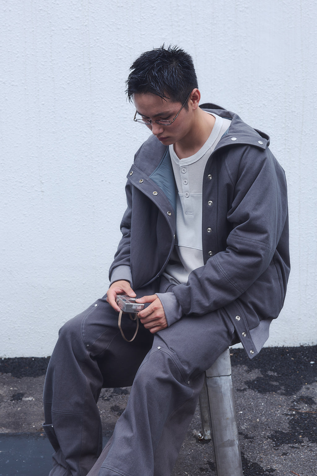 OVERSIZED HENLEY TEE / BEIGE