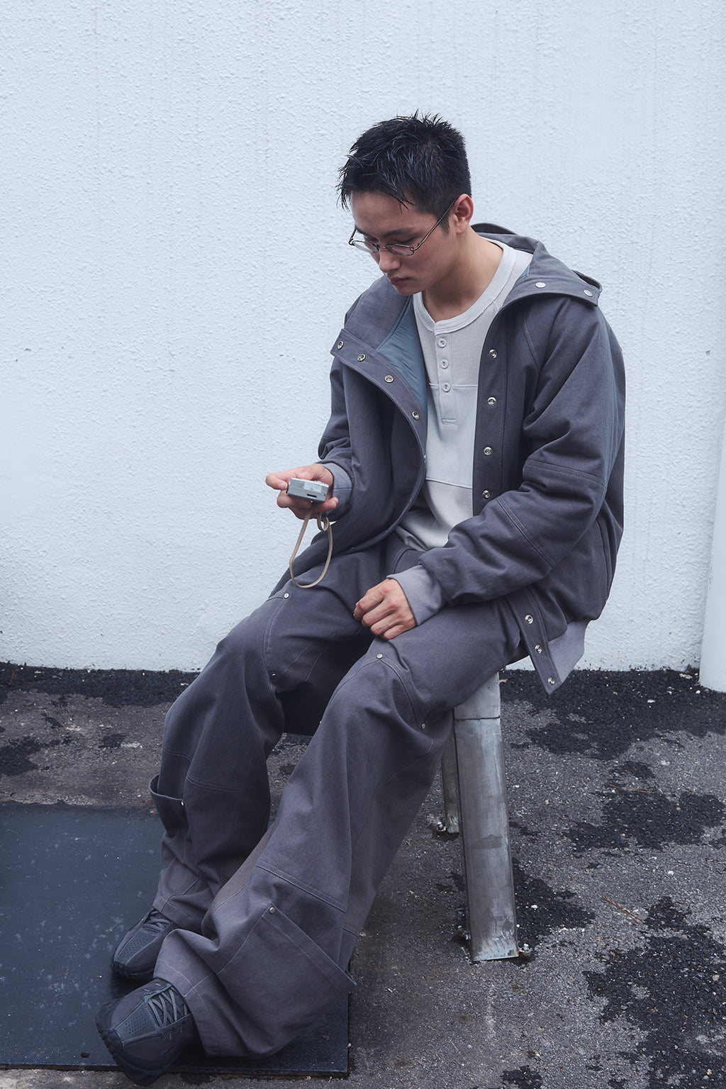 OVERSIZED HENLEY TEE / BEIGE
