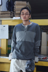 OVERSIZED HENLEY TEE / DARK GRAY