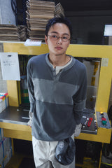 OVERSIZED HENLEY TEE / DARK GRAY