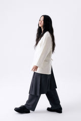 ONE TUCK WOOL PANTS / GRAY