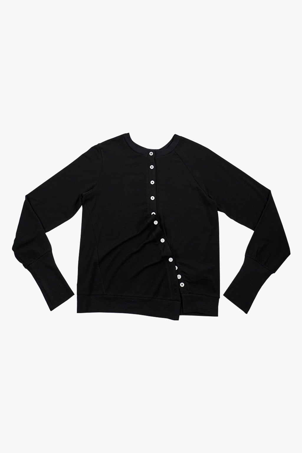 MODULAR RUFFLE CARDIGAN / BLACK