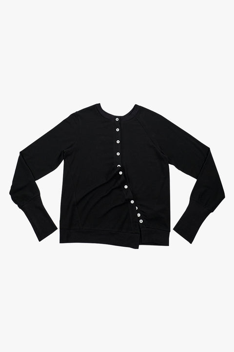 MODULAR RUFFLE CARDIGAN / BLACK
