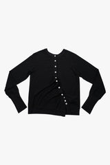 MODULAR RUFFLE CARDIGAN / BLACK