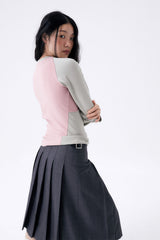 MIDI PLEATED WRAP SKIRT 2 / GRAY