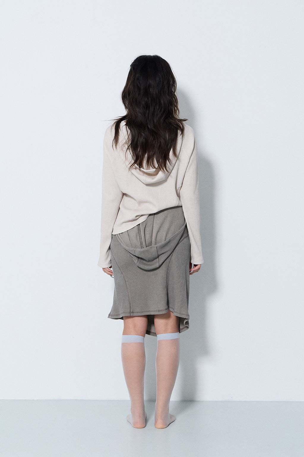 PIGMENT SLIM WAFFLE HOODIE / SHELL